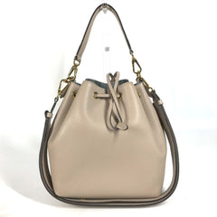 LOUIS VUITTON M57688 Lockme Bucket NV Handbag, 2-Way Drawstring Shoulder Bag, Leather, Women's, Sand Beige — Like New