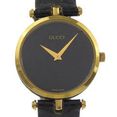 Gucci Sherry Line Watch, Gold Plated, Quartz, Analog, Black Dial, Men's — Good