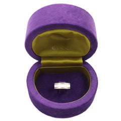 GUCCI Icon Ring, 18K White Gold, Ceramic, 4.5g, Made in Italy, Approx. Japanese Size, Includes Case, Women's — Like New