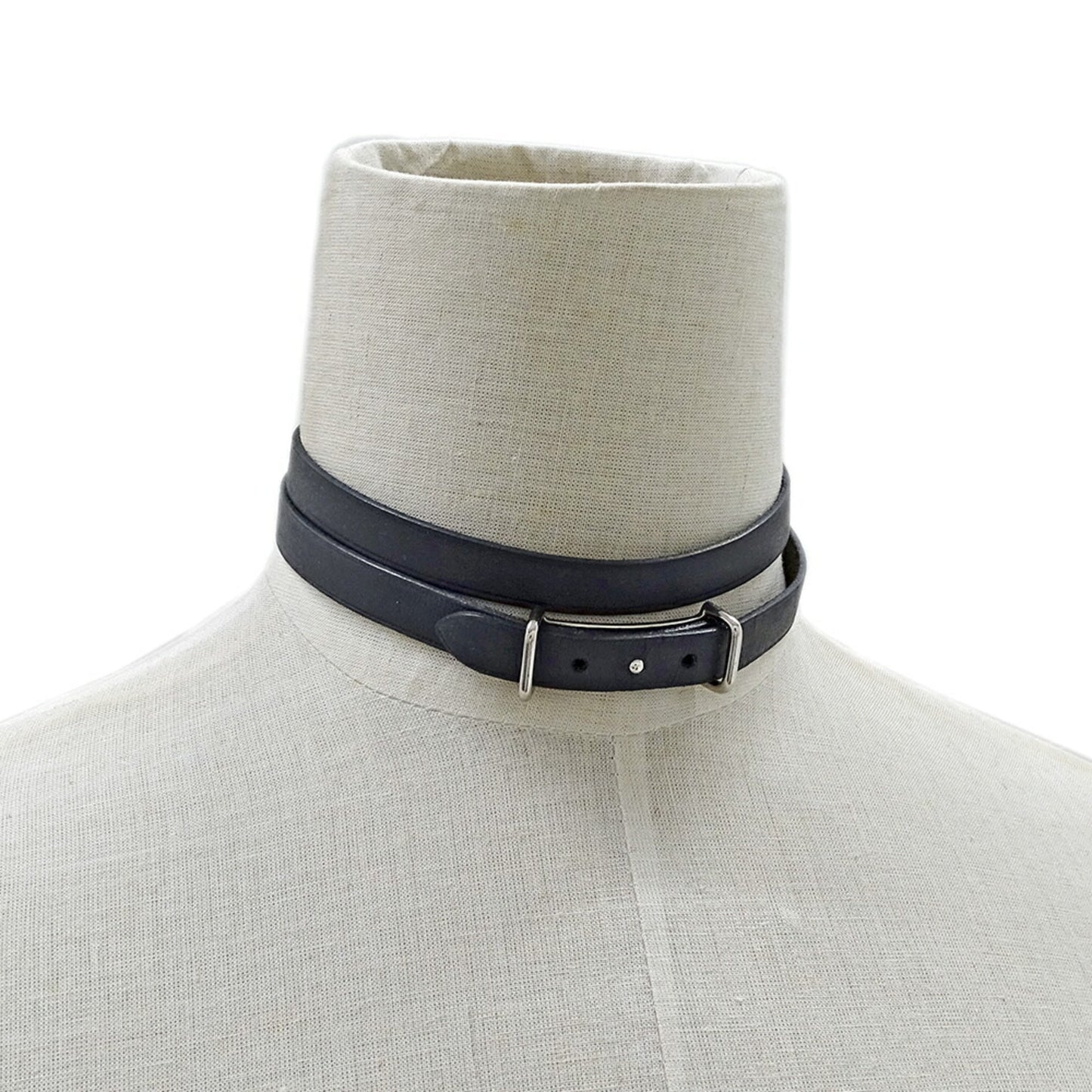 Hermes Hermès Api 2 Long Bracelet/Choker, Black Leather, E Stamp, for Men and Women