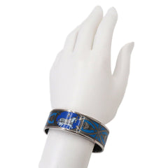Hermes HERMES Email GM Bangle Bracelet Blue Silver Horse — New - Store Return