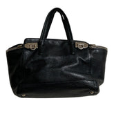 Salvatore Ferragamo Leather Gancini Handbag EZ-21 E424 Black Women's — Like New
