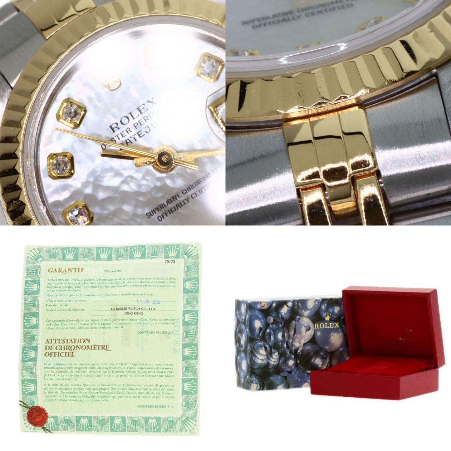 Rolex 79173NG Datejust 10P Diamond Watch Stainless Steel SSxK18YG Ladies ROLEX