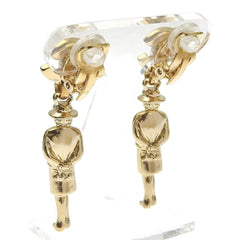Chanel Mademoiselle Cocomark Doll Motif Gold Plated 02P Women's Earrings — Like New