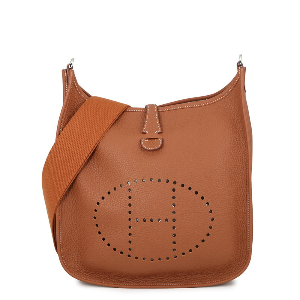 Hermes Evelyne 3 PM Shoulder Bag, Gold, Taurillon Clemence Leather, G Stamp. Evelyne, Handbag, Women's — Like New