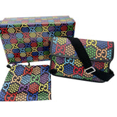 Gucci GUCCI Waist Bag Body GG Psychedelic Leather 598113 Black x Multicolor — Like New
