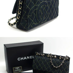 Chanel Matelasse Sparkling Denim Chain Shoulder Bag Indigo Unused — New - Store Return