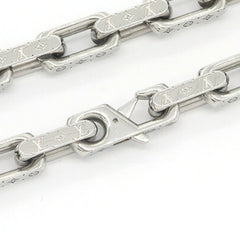 Louis Vuitton Monogram Necklace Chain M00307 Silver Metal Heavyweight Men's — Like New
