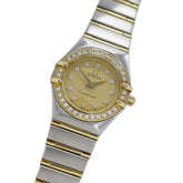Omega Constellation Mini 1267.15 Women's Watch, Brand Name, Diamond, Quartz, Stainless Steel (SS), Gold (YG) Combination, Full Bar — Good
