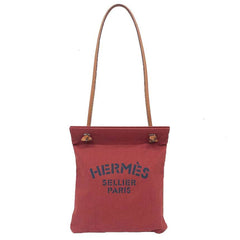 HERMES Sac Aline MM Shoulder Bag, Y Stamp, Toile Chevron Canvas, Red, Hermès — Like New
