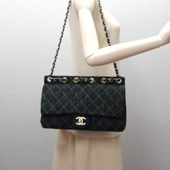 Chanel Matelasse Sparkling Denim Chain Shoulder Bag Indigo Unused — New - Store Return