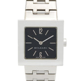 Bulgari BVLGARI Quadrato Watch, Stainless Steel, Women's, Black, SQ22SS — Very Good