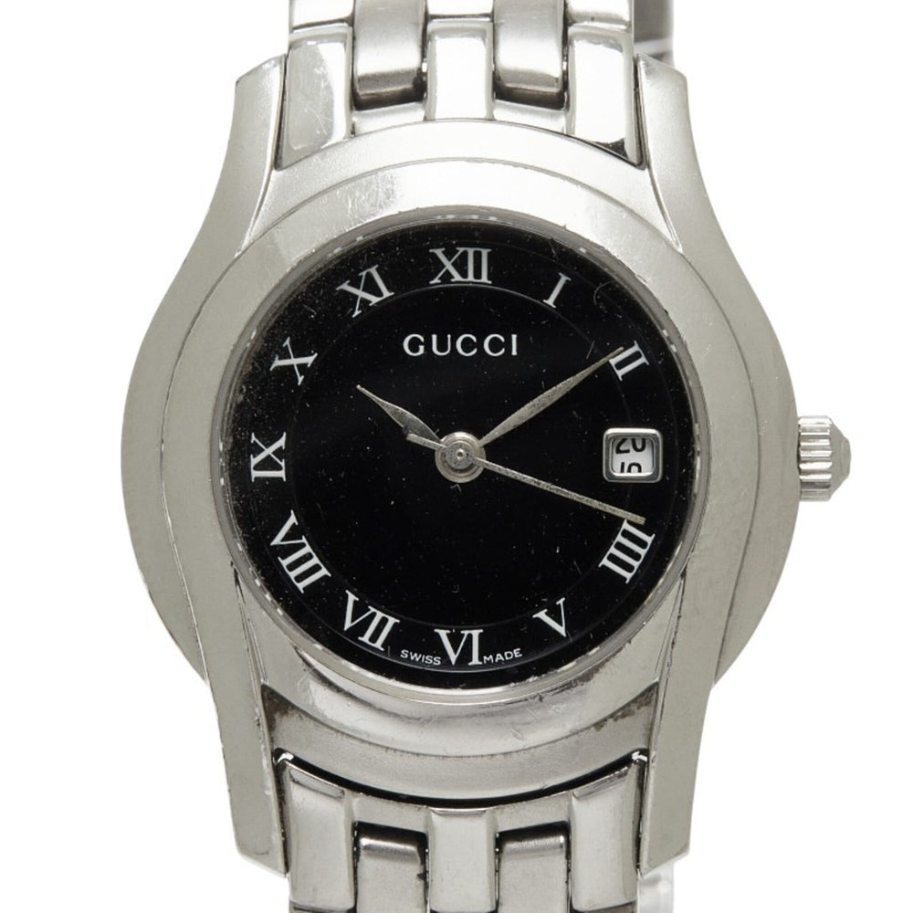 Gucci 5500L Quartz Watch, Black Dial, Stainless Steel, Women's Watch — Good