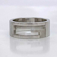 Gucci Branded Ring Silver G Cut 032661 09840 8106 ec-20394 Size 16 Ag 925 SILVER GUCCI — Like New
