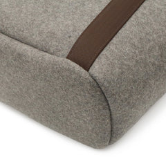 HERMES Sac de Pansage Groom Tote Bag Shoulder Felt Gray Dark Brown with Handbag-in-Bag Y Stamp — Like New