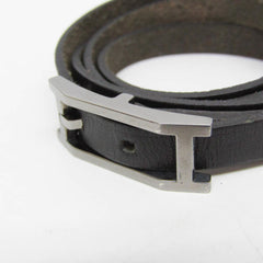 Hermes Hapi III Choker Leather,Metal Bangle Silver,Black — Like New