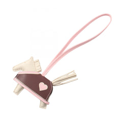 Hermes Rodeo Robeocool PM Charm Accessory Leather Calfskin (Cowhide) Agneau Milo Veau Swift Women's Ivory Brown Pink H086714CAAH — New - Store Return