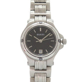 Excellent condition Gucci 9040L black dial stainless steel silver quartz watch 0028GUCCI — Good
