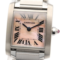Cartier Tank Française SM Watch, Stainless Steel, Ladies, Pink/Pink Shell, W51028Q3 — Very Good