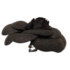 CHANEL Chanel Canvas Camellia Corsage Pin Brooch Black Women's — Like New