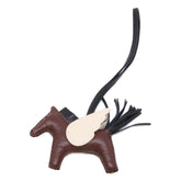 HERMES K-stamp Agneau Milo x Swift Rodeo Pegasus PM Bag Charm, Charm Terre Noir Craie, Women's — Like New