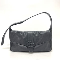GUCCI 767209 GG Marmont Flap Bag, Handbag, Shoulder Leather, Women's, Black, Like New — Like New