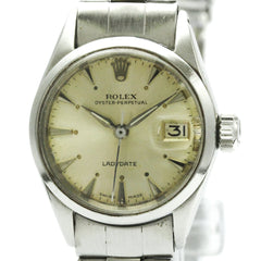 ROLEX Oyster Perpetual Date 6516 Steel Automatic Ladies Watch Vintage — Good