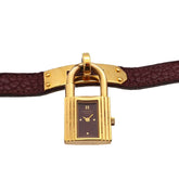Hermes Kelly Watch, Women's Bordeaux, Quartz with Padlock — Very Good