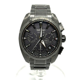 Seiko SBXC069/5X53-0AV0 Astron Global Line Day Date GPS Solar Radio-Controlled Wristwatch Titanium Men's Black — Good