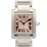 Cartier Tank Française SM Watch, Stainless Steel, Ladies, Pink/Pink Shell, W51028Q3 — Very Good