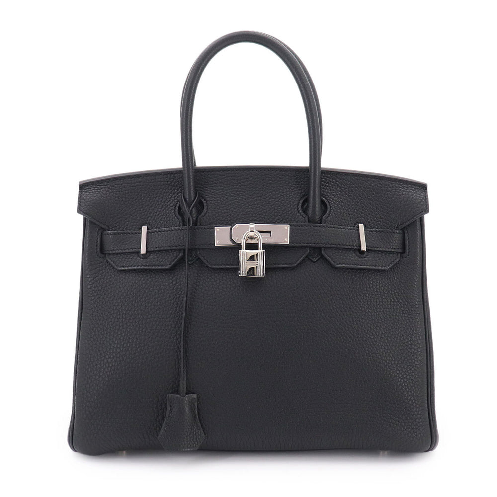 Hermes Birkin 30 Togo Black Handbag □P Stamp Silver Hardware — Like New