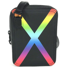 LOUIS VUITTON M30332 Taiga Rainbow Danube Messenger Pochette Shoulder Bag in Leather, Unisex, Black, Like New — Like New