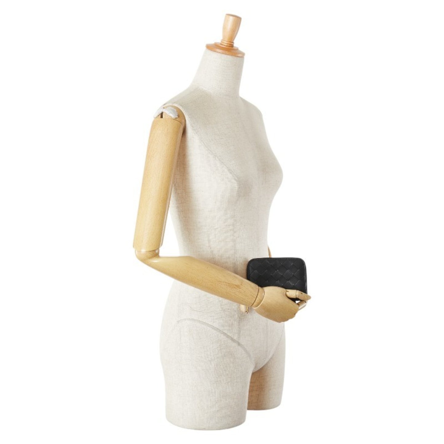 Bottega Veneta Intrecciato Wallet/Coin Case Compact Wallet Black Leather Women's BOTTEGA VENETA