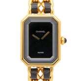 Chanel CHANEL Première M Watch, Gold Plated Leather, Women's, Black, H0001 — Very Good