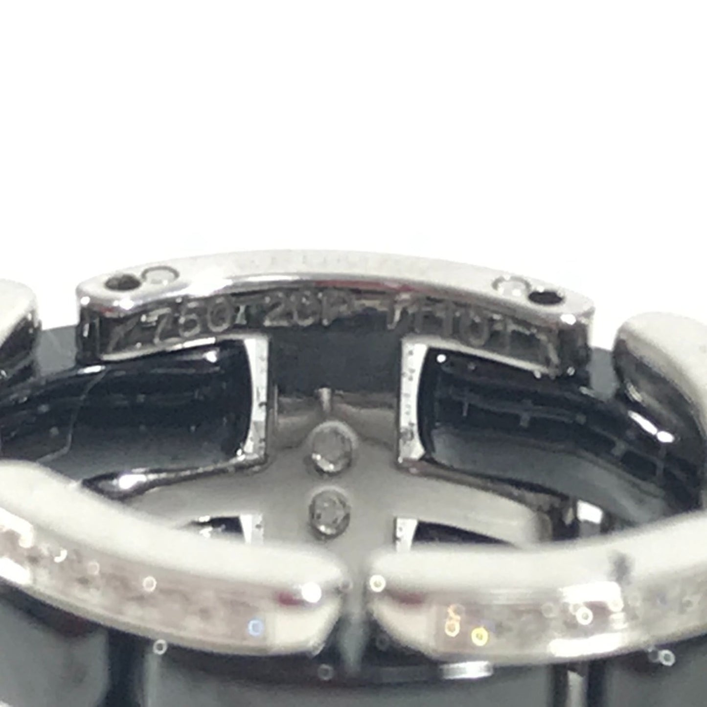 CHANEL Diamond Ultra Jewelry Accessory Ring, WG750 Ceramic, Silver, Women's
