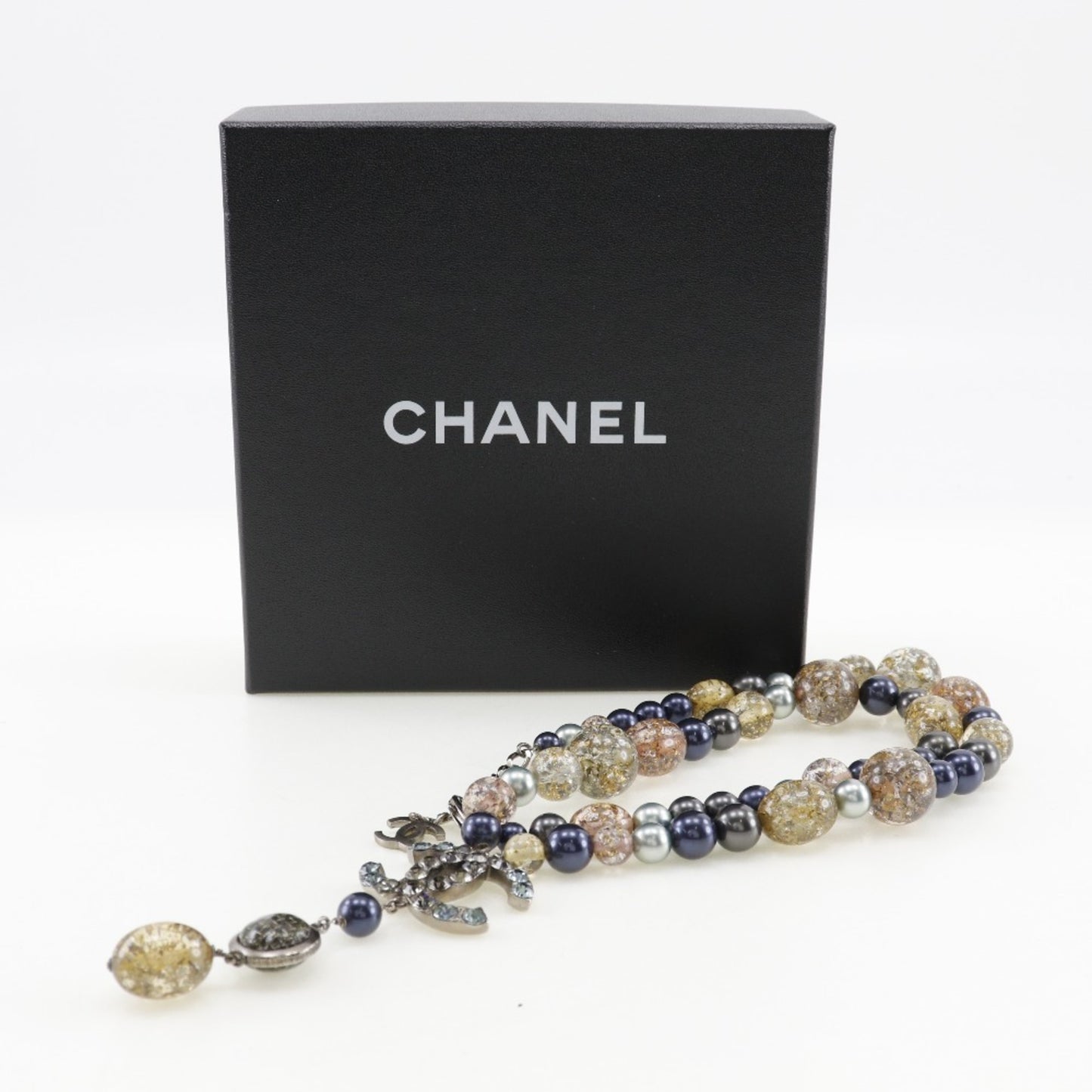 CHANEL COCO Mark Necklace x Fake Pearl Rhinestone 2006 Multicolor 06P Approx. 147g Women's