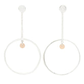 Hermes Escribs Hoop Earrings, Sterling Silver 925, 18K Pink Gold (PG), Women's, Tone, Tone — Like New