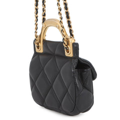 Chanel Chain Shoulder Bag Matelassé Coco Mark Lambskin AP2271 CHANEL Black Handbag Women's — Like New