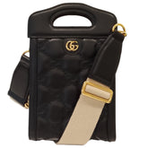 GUCCI GG Matelassé Mini Top Handle Bag Shoulder 723776 Black Women's — Like New