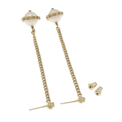 Chanel Chain Coco Mark Earrings, Metal/Faux Pearl, Women's CHANEL — Like New