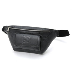 Gucci Jumbo GG Large Belt Bag 645093 Leather Black — Like New