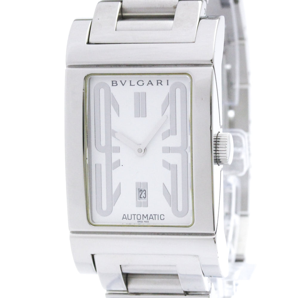 BVLGARI Rettangolo Stainless Steel Automatic Mens Watch RT45S Polished — Very Good