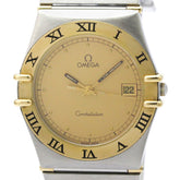 OMEGA Constellation 18K Gold Steel Quartz Mens Watch 396.1080 Polished — Very Good