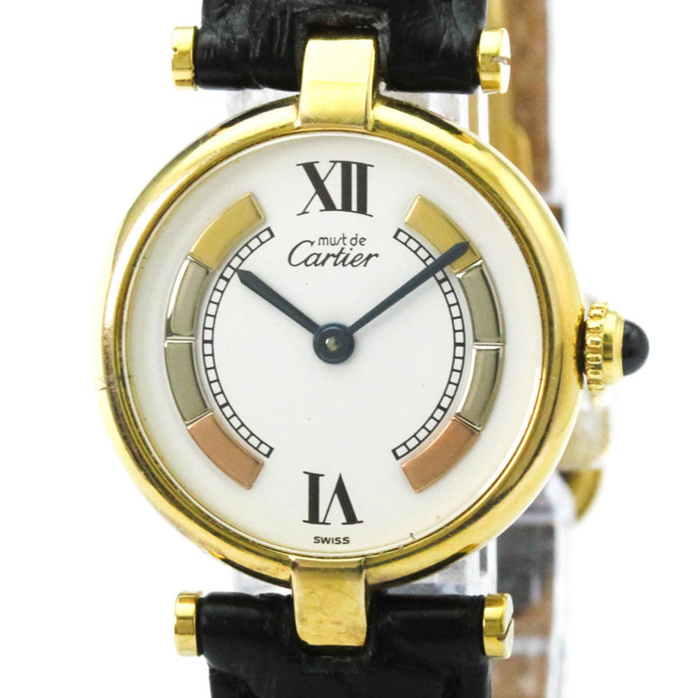CARTIER Must Vendome Vermeil Gold Plated Quartz Ladies Watch W1006554 — Good