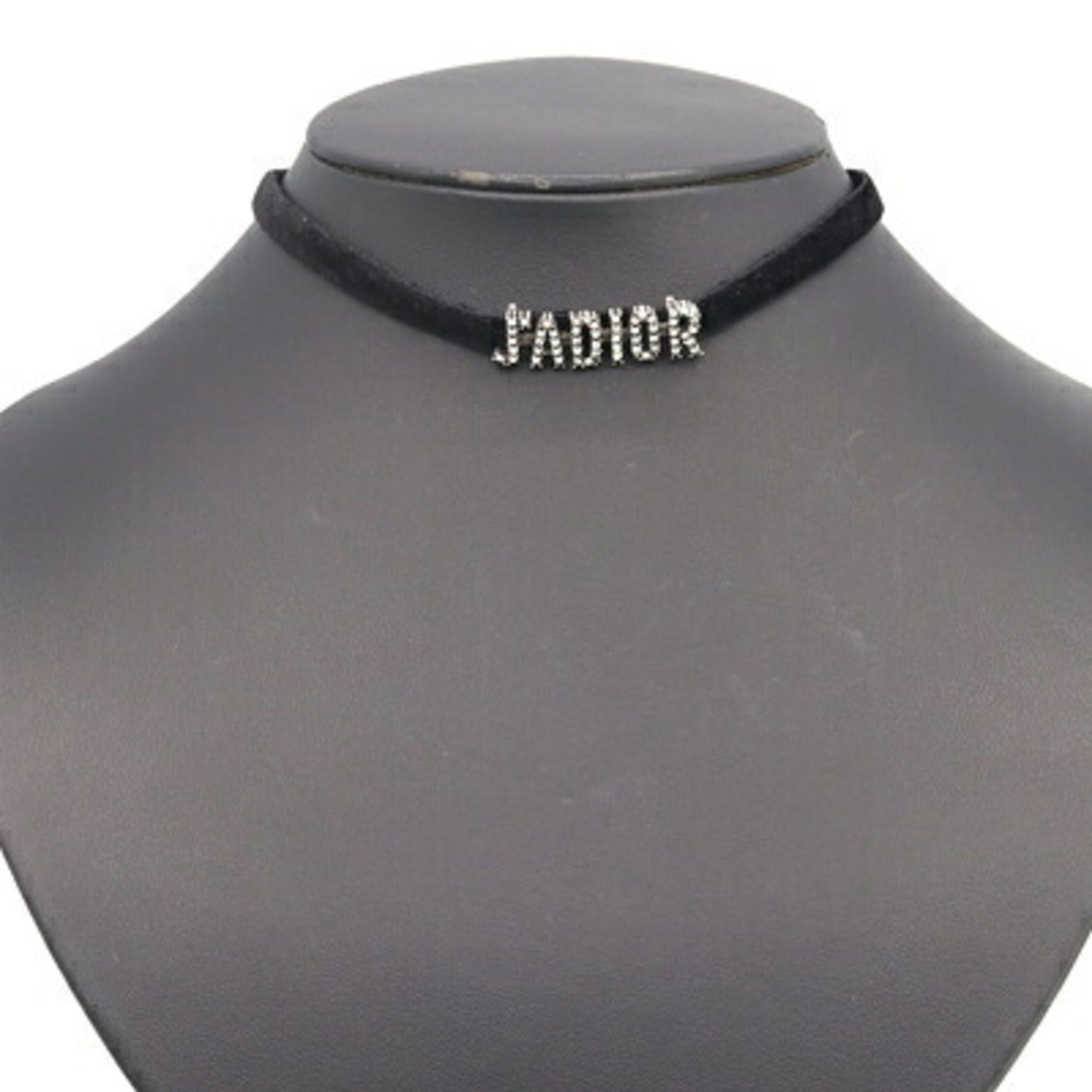 Christian Dior Dior Choker J'ADIOR Black Velvet Metal Rhinestone Necklace for Women