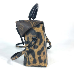 LOUIS VUITTON M43001 Monogram Reverse Leopard Camera Box Bag Shoulder Vanity Canvas Women's Brown G-241010-29 — Like New