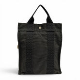 HERMES Hermes Herline Ad PM Canvas Backpack Daypack with Padlock, Gray, Made in France, Women's — Like New