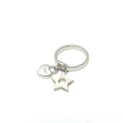 Christian Dior Star Heart Ring, Women's, Silver, Size 10, Like New — Like New