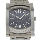 Bulgari BVLGARI Assioma Watch AA48S Stainless Steel Silver Automatic Analog Black Dial Men's — Good