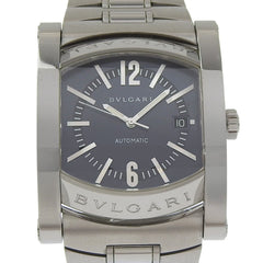 Bulgari BVLGARI Assioma Watch AA48S Stainless Steel Silver Automatic Analog Black Dial Men's — Good